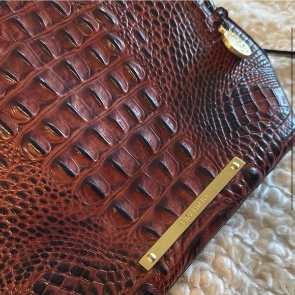 Brahmin Brown Crocodile Embossed Women's Bag - Picture 3 of 3